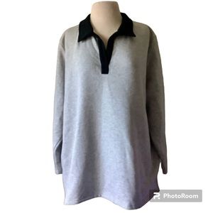 NWOT Woman Within Gray and Black Pullover